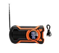 MechKit Emergency Hand Crank Radio Water Proof Bluetooth Solar Powered Weather Radio with 5000mAh LED Flashlight for Outdoor Adventures Camping Hiking Survival Gear