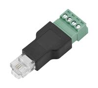 MechKit Ethernet Connector RJ11 6P4C Male to 4 Pin Screw Terminal Adaptor Premium Shielded Modem Converter for Stable Signal Transmission Durable Plastic Shell Compact Size 50x18x1