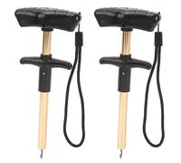 MechKit Fish Hook Remover Tool Durable T Shape Fish Hook Separator Portable Easy Reach Aluminum Fishing Hooks Extractor for Saltwater Freshwater Fishing 2pcs Set (S)