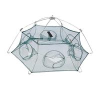 MechKit Fishing Net Bait Trap Shrimp Cage Portable Folding Opening Type Easy to Use for Catching Black Carp Crab Lobster Small Fish Shrimp Crayfish Green Mesh 6 Corner Enclosed 80c (6 corners closed
