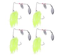 MechKit Fishing Rotating Sequin Aluminum Alloy Composite Beard Lures 4pcs Durable Sharp Hooks Vivid Design for Offshore Angling Saltwater Freshwater Fishing (Green)