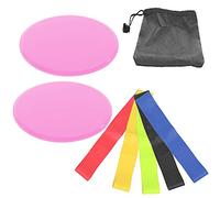 MechKit Fitness Sliding Disc Exercise Equipment Smooth Sliders Workout Training Slide Mat for Home Gym Street Workout ABS Material Pink Black Red Blue Green Orange 2 Pack (Pink sliding basin +