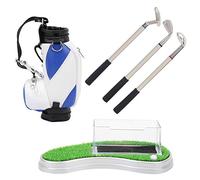 MechKit Golf Bag Pen Holder Set Mini Desktop Office Decor with Golf Pens Business Card Box Base Durable Zinc Alloy PU Leather Plastic Material for Golf Lovers Desk O