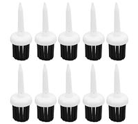 MechKit Golf Tees Brush Type Low More Distance Consistent Height Plastic Tees for Golf Driver Training 10pcs Durable Unbreakable Golf Accessories (white black hair)
