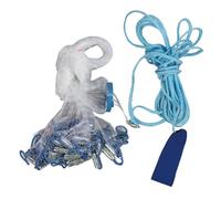 MechKit Hand Cast Fishing Net Durable Loopless Monofilament Manual Casting Fishing Tackle Lightweight Portable for Saltwater Freshwater Lakes Rivers Oceans Fishing (300cm Steel Sinker)