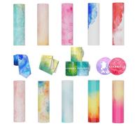 MechKit Infusible Ink Transfer Sheets, 10 Pcs 4.5" X 12" Watercolour Pre-Printed Dyed Sublimation Ink Sheet, Insoluble Heat Press Transfer Paper for DIY T-Shirt, Personalized Coffee Mugs