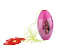 MechKit Jumbo Speed Ball Outdoor Pulling Toy Ergonomic Handle Smooth Hole Waxed Rope Fun Cooperative Play for Kids Adults Family Friends Pink Blue PE Plastic 18x10cm (Roseate)