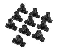 MechKit L Track Double Lug Threaded Stud Fitting Heavy Duty 6000lbs Load Capacity Secure Cargo Fastening for Truck Bed Trailer Pickup RV ATV Black 8 or 10 Pieces (10pcs)
