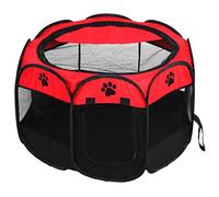 MechKit Pet Tent Portable Foldable Cage Exercise Play Tent with Mesh Cover for Indoor Outdoor Use Durable 600D Oxford Cloth Coffee Red 26.77 x 17.72inch (Red)