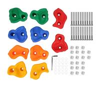 MechKit Rock Climbing Holds for Kids Colorful Durable Playground Equipment Accessory Plastic Stainless Steel 10 Pieces Multicolored