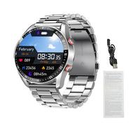 MechKit Sports Smart Watch bluetooth Calling 1.52 Inch Touchscreen Multi Sport Modes Fitness Tracker for Men Women IP67 Water proof (Silver Steel)
