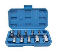 MechKit Triple Square Spline Bit Socket Set 10PCS High Durable Heat Treated Chrome Vanadium Steel for Car Alternator Pressure Plate Maintenance