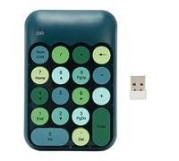 MechKit Wireless Numeric Keypad 18 Keys Retro Color Round Keycaps Mini Number Keyboard with USB for Laptop Office Work Accounting Spreadsheet ABS (Dark Green Color)