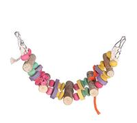 MechKit Wood Bird Swing Toy Colorful Durable Hanging Chew Play Bridge Grinding Activity Cage Toy for Parrot Mental Health Exercise 10 x 45cm