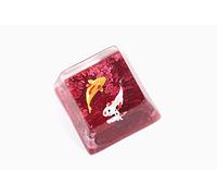 MECHKYP Handmade Koi Fish Backlit Resin Keycap R4/Esc Artisan Keycap Shine Through Translucent Key Cap OEM Profile for Cherry MX Gaming Mechanical Keyboard DIY Replace (Red)