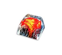 MECHKYP Handmade Mt .Fuji Backlit Resin Artisan Keycap R4/Esc Key Cap Shine Through Translucent SA Profile for Cherry MX Switch Gaming Mechanical Keyboard,Volcano Magma (Magma)