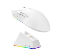 MechLands AJ139 V2 MC Gaming Mouse with Charging Base, Adjustable 12,000 DPI, PAW3311 Sensor, 3 Modes Wireless Mouse, 500mAh Battery, 1000 Polling Rate, 66g Lightweight, Win/Mac (White)