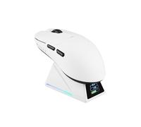 MechLands AJ159 APEX Wireless Mouse, Lightweight Gaming Mice, with Magnetic Charging Design and Display Screen, 30000 DPI, PAW3950 Sensor, BT/2.4G/Wired Connection, 400mAh Battery (White)