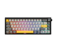 MechLands AK650 65% Gasket Mechanical Keyboard, 3 Modes Wireless Gaming Keyboard with 0.85'' TFT Screen & Knob, Hot Swappable, 5000 mAh Battery, Flex-Cut Plate & PCB, RGB (Black Grey)