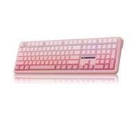 MechLands Aula F108 100% Wireless Gaming Keyboard 4000mAh Battery, Full Size Custom Gasket Mechanical Keyboard, Programmable 108 Keys, Hot-Swappable, for Win/Mac (Pink Gradient)