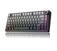 MechLands AULA F75 PRO 75% Mechanical Custom Creamy Keyboard, BT5.0/USB-C/2.4GHz Wireless Gaming Keyboard, Gasket Structure, Hot Swappable, Knob, RGB, Reaper Switches for Win/Mac (Gradient Black)