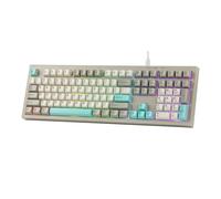 MechLands AULA S102 Membrane Gaming Keyboard with Number Pad, 100% Full Size Layout, USB-C Wired, RGB Backlit, Creamy Silicone Structure, Silent Keyboard for PC Game/Office (Grey)