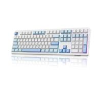 MechLands EPOMAKER TH108 Full Size Mechanical Keyboard, 108 Keys Wireless Gaming Keyboard, 8000mAh Battery, Creamy Gasket, Hot Swap, Custom Driver, RGB Backlights (Blue&White, Sea Salt Silent Switch)