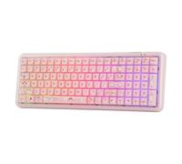 MechLands X Maorbeng X100 PRO Membrane Gaming Keyboard with Number Pad, RGB Backlits, Wireless Computer Keyboard with 5000mAh Battery, BT/2.4G/USB-C Wired, 96% Layout for Windows/Mac/PC (Pink)