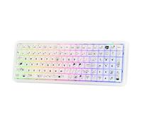 MechLands X Maorbeng X100 PRO Membrane Gaming Keyboard with Number Pad, RGB Backlits, Wireless Computer Keyboard with 5000mAh Battery, BT/2.4G/USB-C Wired, 96% Layout for Windows/Mac/PC (White)