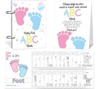 Mecholey Baby's First ABC Book Baby Shower Gender Reval Game, ABC Coloring Gender Reveal Guest Book Alternative,Alphabet A to Z Coloring Pages