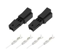 MechPort 2 Pcs Car 2 Pin License Plate Light Connector Male Plug 1563346-1 Compatible with Audi Compatible with VW