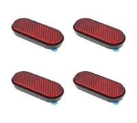 MechPort 4 Pack Red Oval Reflectors Self Adhesive 55 x 23 x 8 mm for Motorcycle Trailer RV Bicycle Side Marker