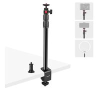 Mechrig - Camera Table Mount with 360°Ball Head, Table Light Stand with 1/4" Screw and C Clamp, Webcam Mount for DSLR Camera, Video Light