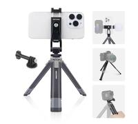 Mechrig Mini Camera Tripod Kit, All Aluminum Desk Tripod with 360° Phone Holder for DSLR/Action Camera/Cellphone, Phone Tripod Stand Selfie Stick for Video Recording/Vlogging, Max Load 11lbs (SY027)