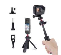 Mechrig Mini Selfie Stick Tripod, Compact Extension Pole (6.1"-10.4") & Handheld Grip for GoPro Insta360 DJI Action Smartphone Sony ZV-1F ZV-1 A6600 Camera Vlogging - YD043