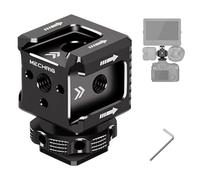 Mechrig Triple Cold Shoe Mount with 1/4" Thread, Aluminum Camera Hot Shoe Extension Bracket with 3 Port Cold Shoe Mounts for LED Video Light Monitor Microphone Camera Cage (62011)