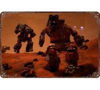 MechWarrior 5 Mercenaries Metal Tin Sign Poster Game Decor for Living Room Cafe Decorative Sign for Wall 12x8Inches