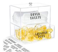 MeCids Dryer Sheet Holder Laundry Pods Storoage Dishwasher Tablets Organizer Drawer Container for Laundry Detergent with Lables for Kitchen, Laundry Room Strorage and Organization