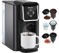 Mecity Coffee Maker 3 in 1 Single Serve Coffee Machine, Compatible with K cup Capsules, Instant Coffee Pot, Tea maker, 6,8,10 Oz Cup, Removable 50 Oz Water Reservoir, 120V 1150W, Dark Grey
