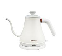 Mecity - Electric Kettle Stainless Steel Gooseneck Pour Over Coffee, Fast Heating, Auto Shut Off, 28 oz, 1000W, Milk White