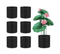 Meckerni 6 Pcs Lily Plant Pots for Pond, 1 Gallon Aquatic Pond Planter, Breathe Reusable Grow Bags with Handles for Aquatic Plants, Water Lily, Lotus, Potato,Onion,Flowers