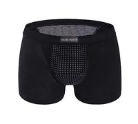 MECKOZ 3 Pack Men's Tourmaline Prostate Therapy Physiological Boxer Briefs Soft Panty Health Care Breathable Inner Pant(Black,XXL)