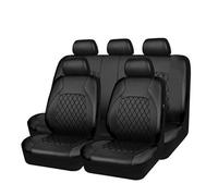MECKOZ 9 Pcs Leather Car Seat Covers for Ford Fiesta MK7 2011-2017,5 Seats Front Seat Protector Rear Back Seat Cushion with headrest Covers,C-Black