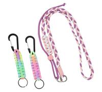 Mecmbj Paracord Key Chain, Lanyard with Carabiner, 2 Pieces Key Ring Car and Mobile Phone Chain, Key Chain and Mobile Phone Strap for Hanging Set, for Motorcycle, Car, Camping, Hiking