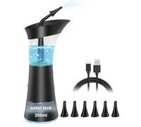 Mecmic Upgraded Ear Wax Cleaner-Ear Irrigation Flushing System with 4 Pressure Mode, Temp Sensor, 16PSI, IPX7, 6 Replacement Nozzle, One-Hand Control Ear Cleaning Tool with Wastewater Separation,Black