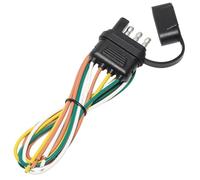 MECMO 4-Way Flat Trailer End Connector 25 Inch, 16AWG 4 Prong Trailer Wiring Harness Plug with Dust Cover, Trailer-Side 4-Pin Trailer Light Plug Male End Replacement Connector for Trailer Hitch Wire