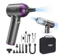 MECO ELEVERDE 4 in 1 Powerful Cordless Car Vacuum Cleaner, 18KPA Mini Handheld Vacuum Cleaner Blower Air Compressor with Brushless Motor and LED Lights for Car, Home, PC (Purple)