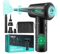 MECO ELEVERDE Compressed Air Duster, Air Blower with LED Light, 3-Gear to 100000RPM, Electric Air Duster for PC/Keyboard Cleaner, Reusable Cordless Air Duster