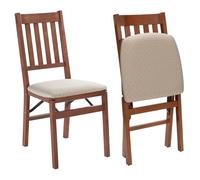 MECO STAKMORE Arts and Craft Folding Chair Fruitwood Finish, (Set of 2), 22.5 in x 17 in x 35.5 in