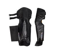 Mecoco Unisex Black Leather Warm Knee Pad Leg Warmer Protector Motorcycle Knee Protector Protective Half Chaps Leggings Covers Adjustable Strap Windproof for Winter Wind Snow Bike Motorcycle Rider